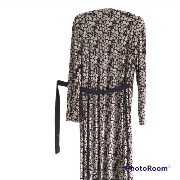 4 season,NO wrinkle, super comfortable Bandolino Ladies 14 grey+white wrap dress - Picture 5 of 9